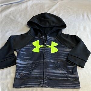 Under Armour Black and Green Performance Hoodie